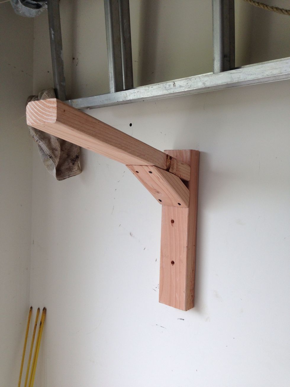 Cut three pieces if 2x4 similar to this. Doesn't have to be exact.