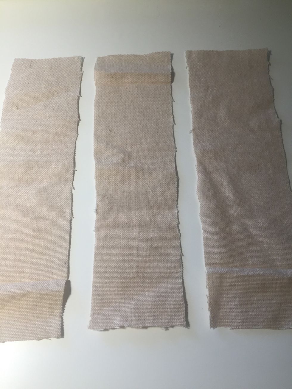 Cut three pieces of cotton or similar fabric