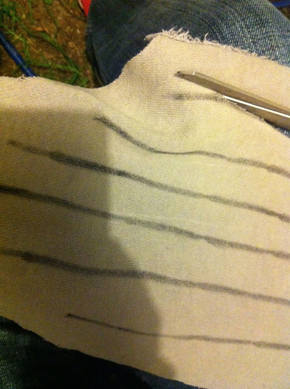 Cut through the pattern without cutring them off.