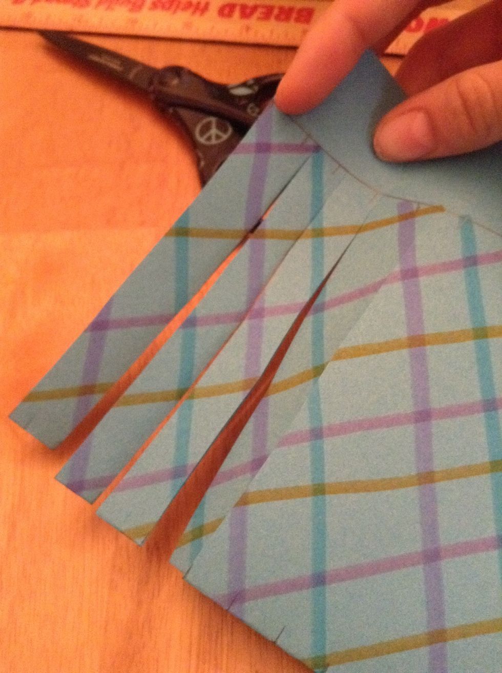 Cut to line NOT PAST OR ALL THE WAY try to be straight but nobody is perfect