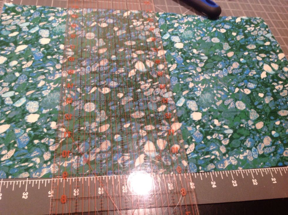 Cut to width of fabric (12 inches) and cut one length 10 and the other 7 inches.