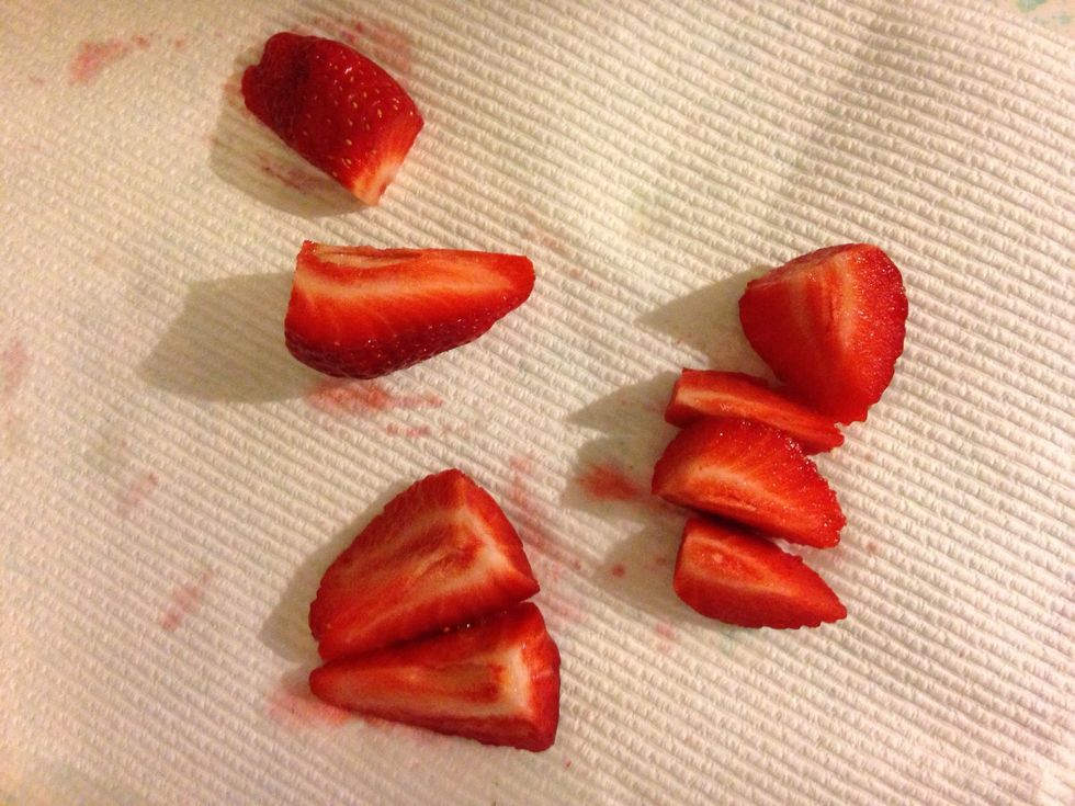 Cut two more strawberries