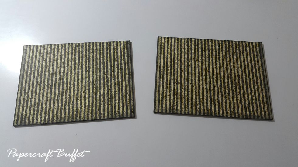 Cut two panels of 5-1/4"x4", cover both sides with a paper of 5-1/4"x8"