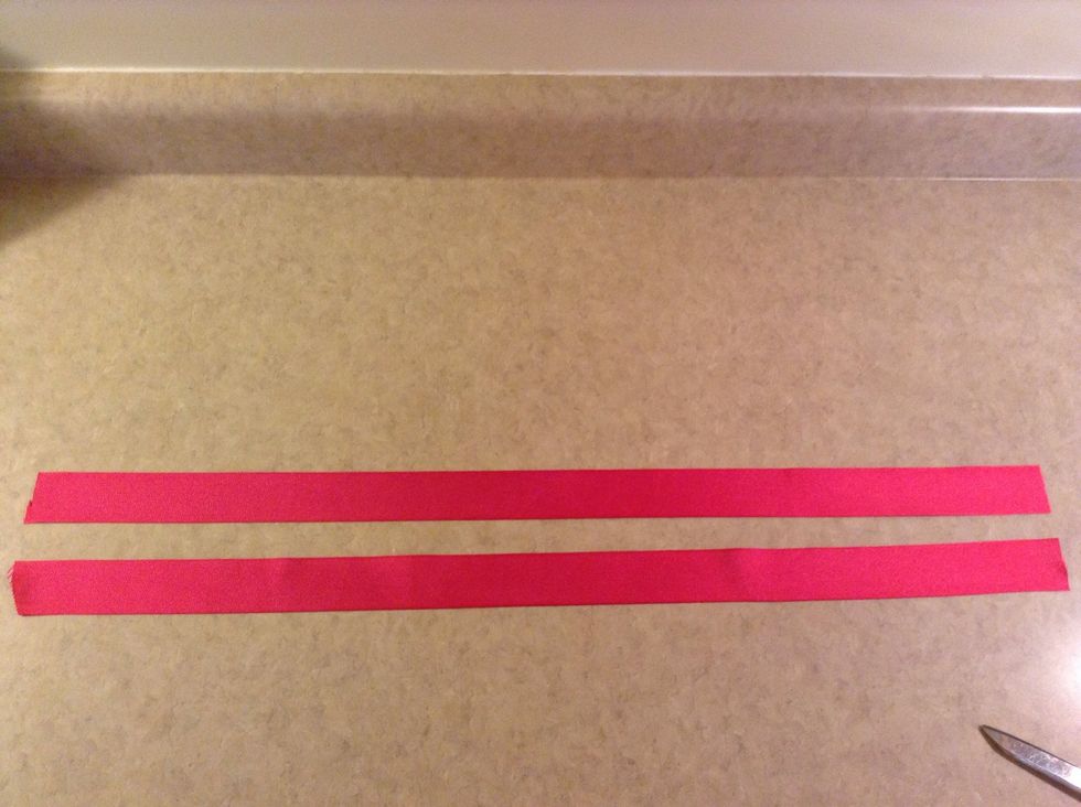 Cut two pieces of ribbon close in size
