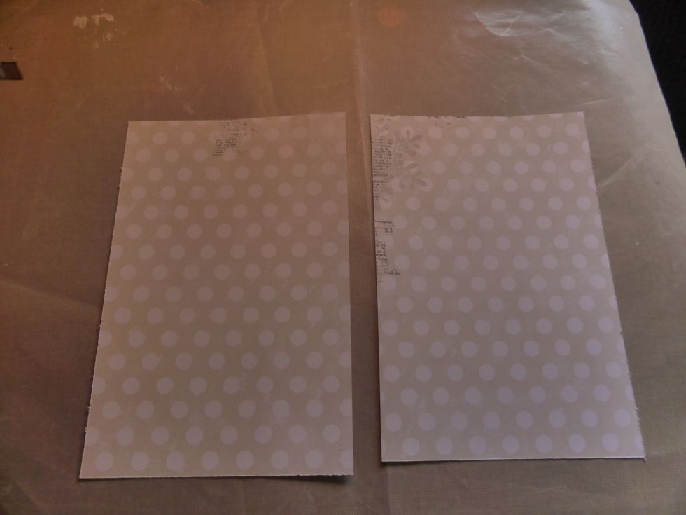 Cut two pieces of the Bo Bunny Winter Wishes Paper Glistening to 12cm x 18cm