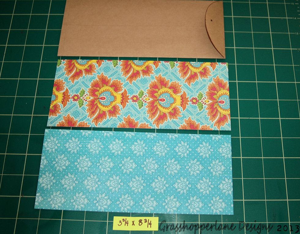 Cut two pieces of the Bohemian Bazaar paper to 8 3/4 x 3 3/4.
