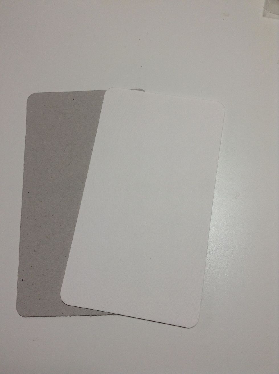 Cut two pieces white cardstock pieces 3" x 5 1/2". You'll add to the front cover and the back cover.