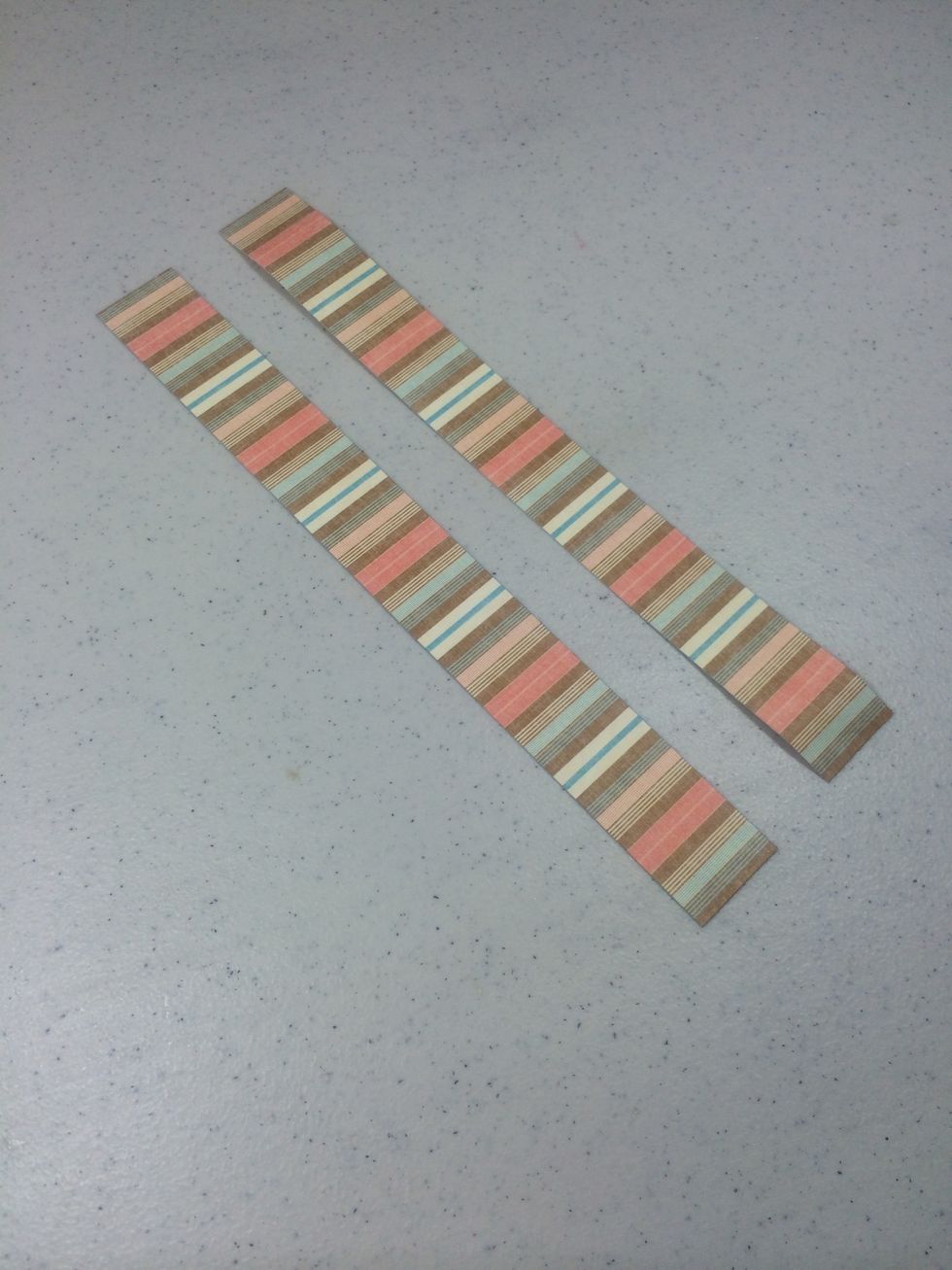 Cut two strips of accent paper at 1 1/8" x 10".