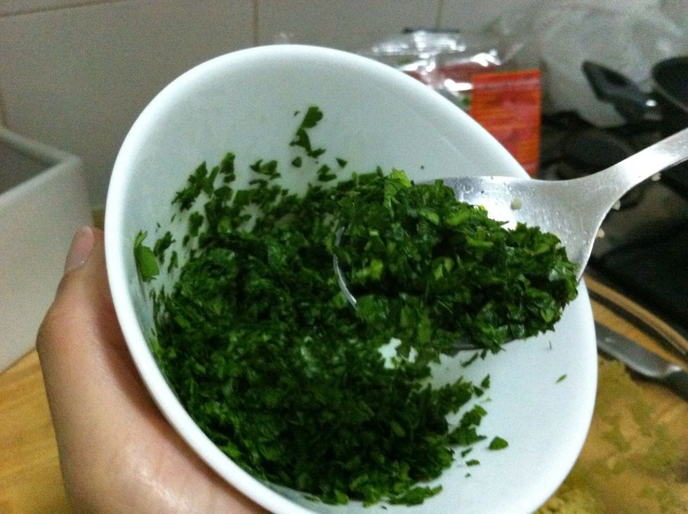 Cut until it looks like this and reserve