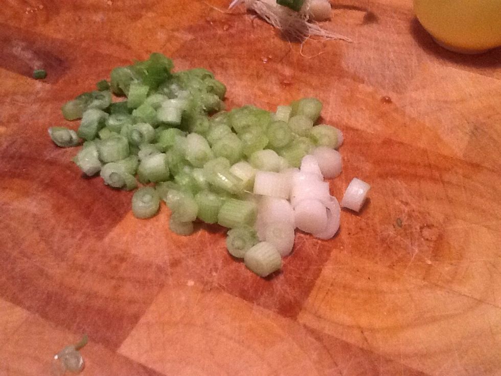 Cut up 3 spring onions(thinly sliced).