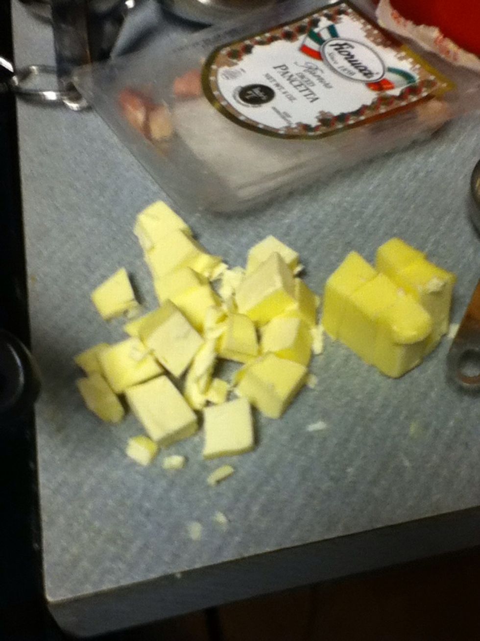 Cut up 6tbs of butter