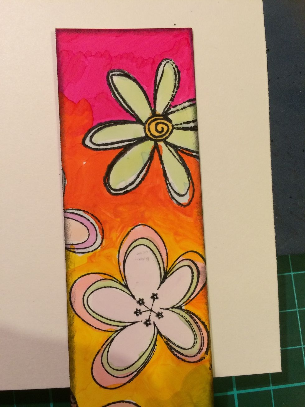 Cut up and ink the edges of your colours card also