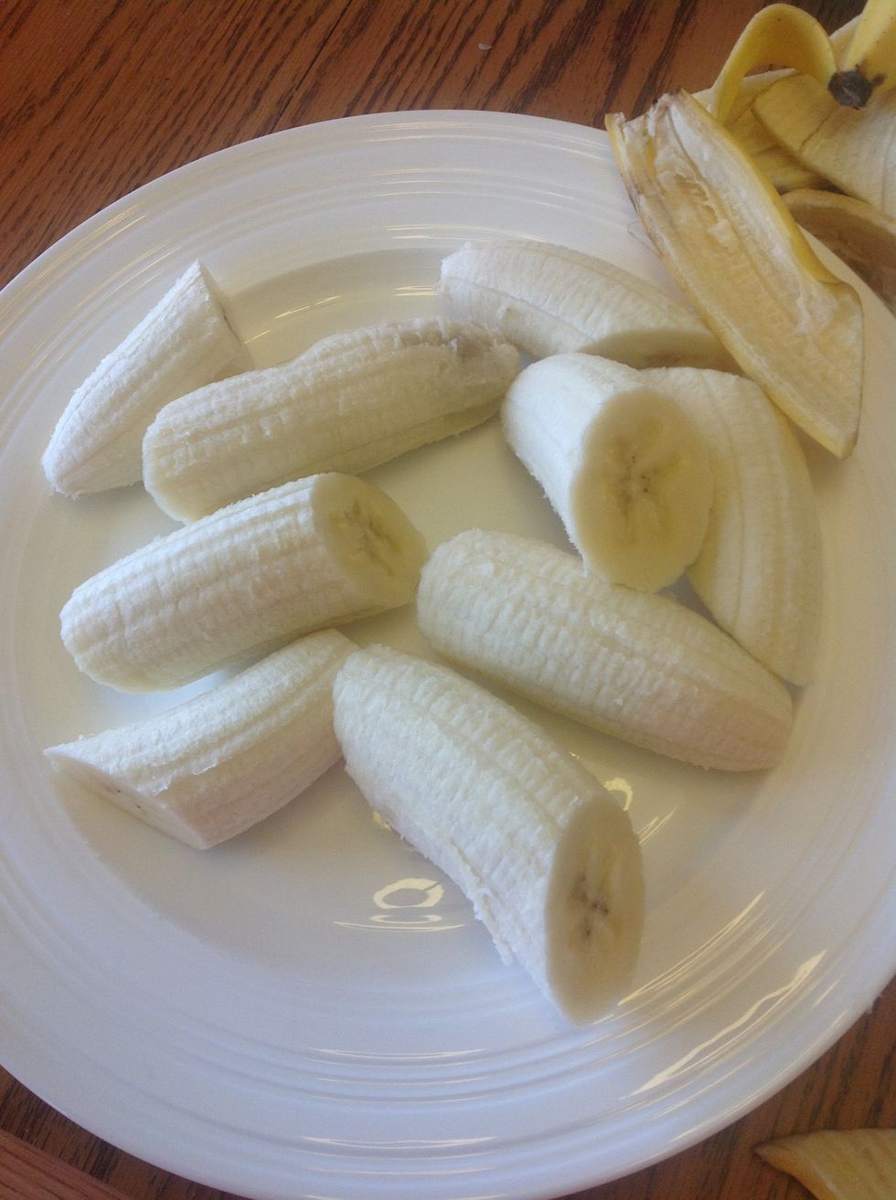 Cut up bananas
