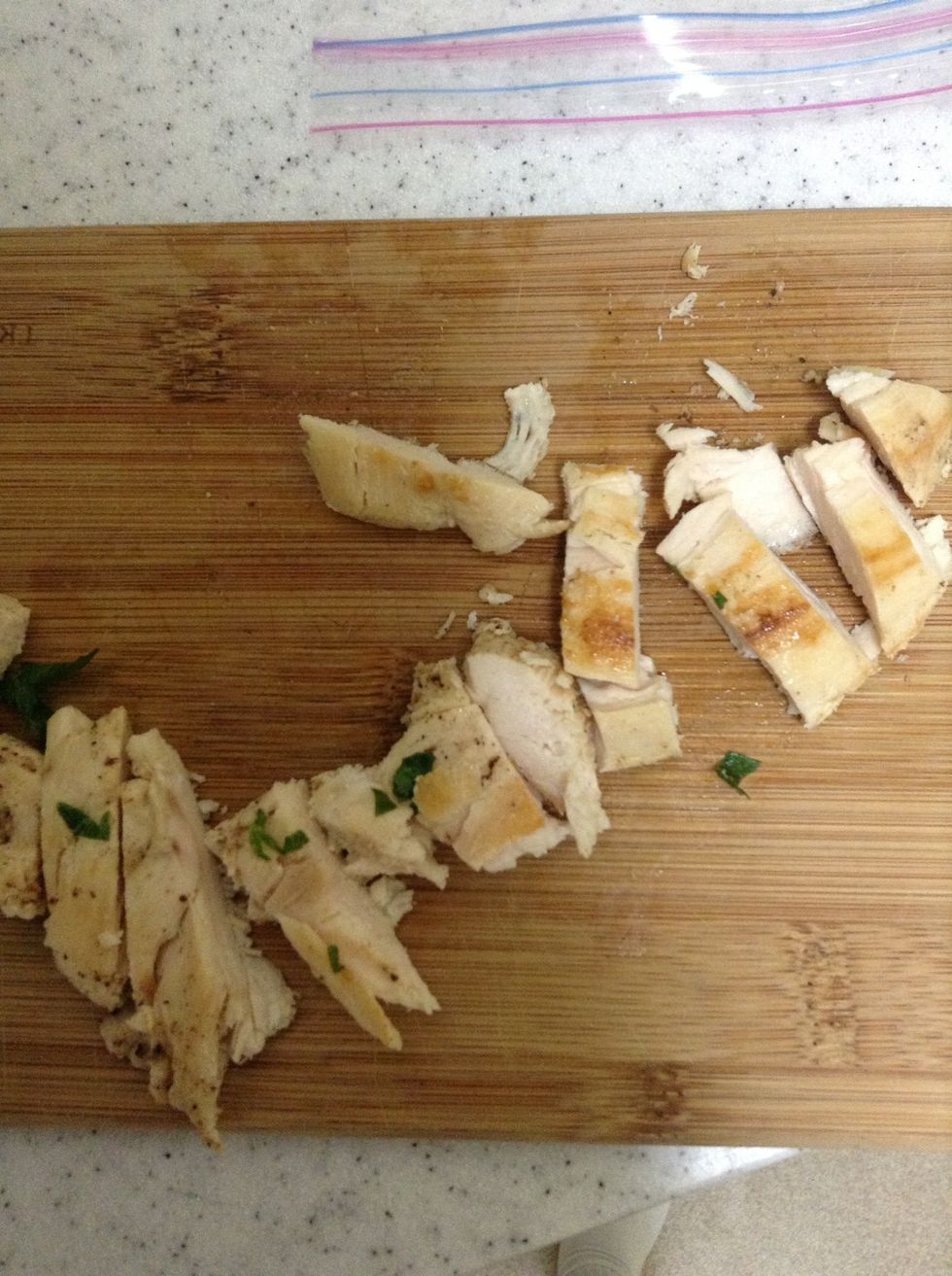 Cut up chicken (the green is parsley)