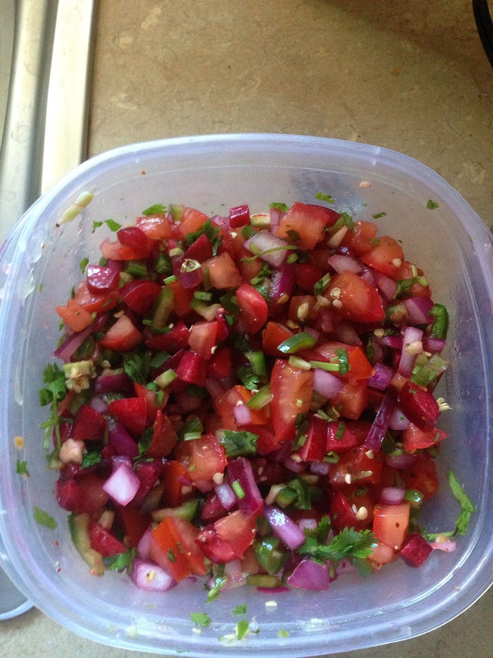 Cut up cilantro, squeeze lime, add salt mix together and enjoy. I put mine on pulled pork.