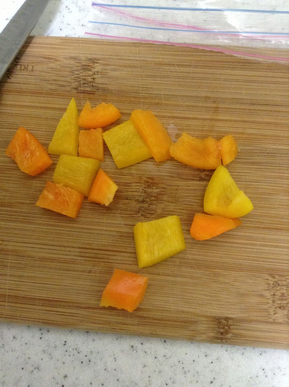 Cut up pepper strips