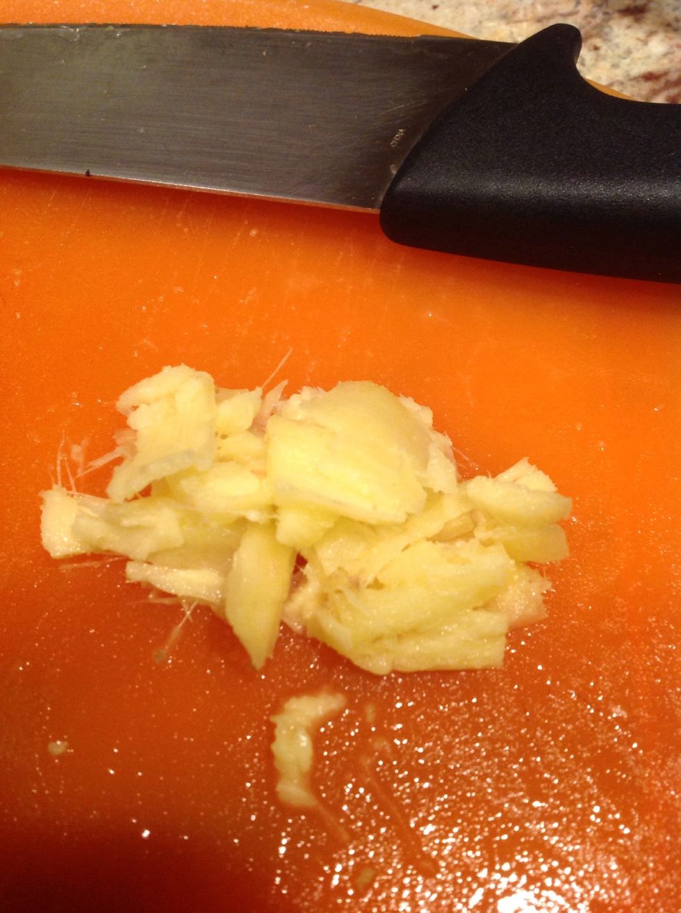 Cut up some fresh ginger.