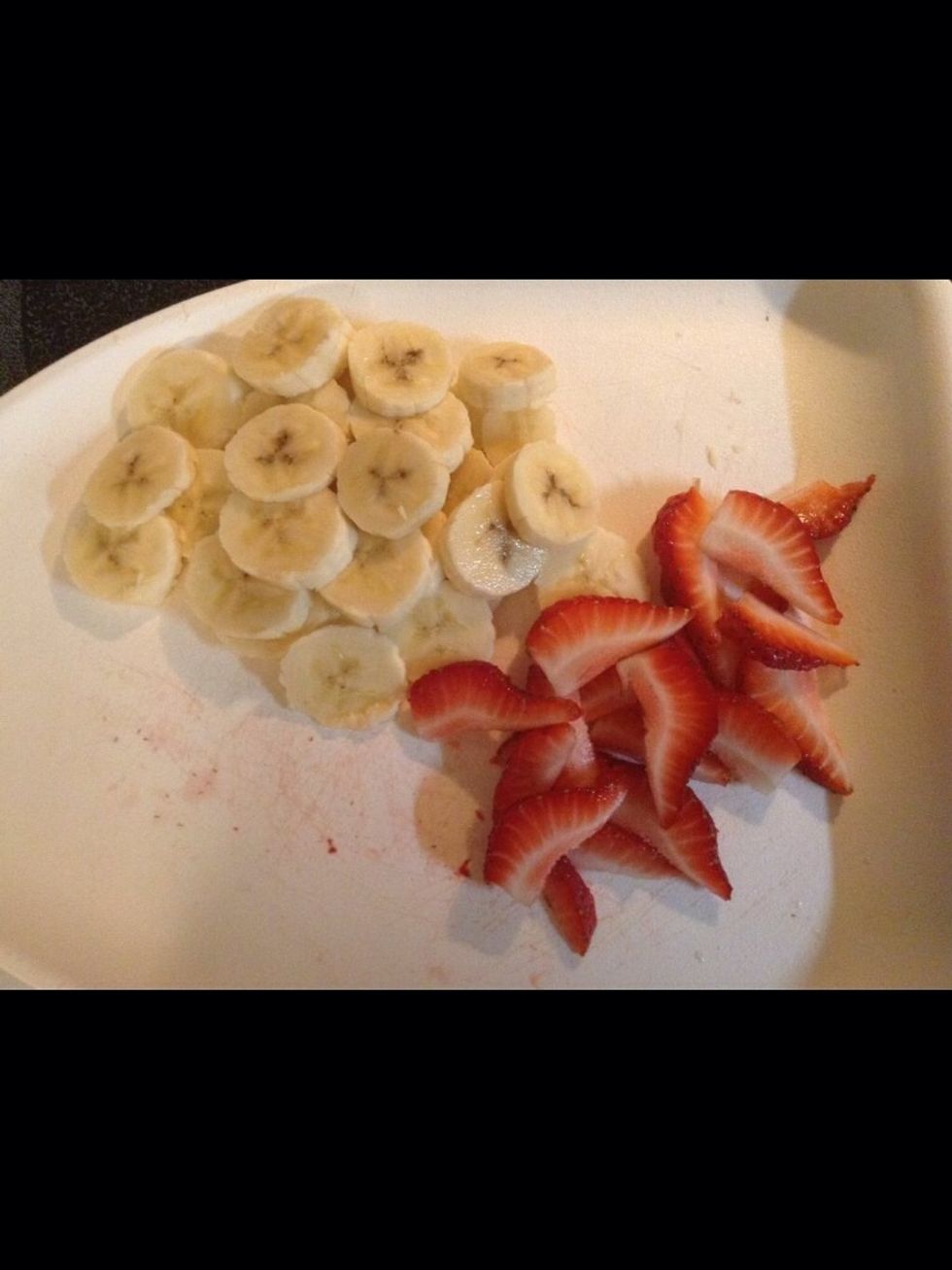 Cut up strawberries, bananas, or other fruits.