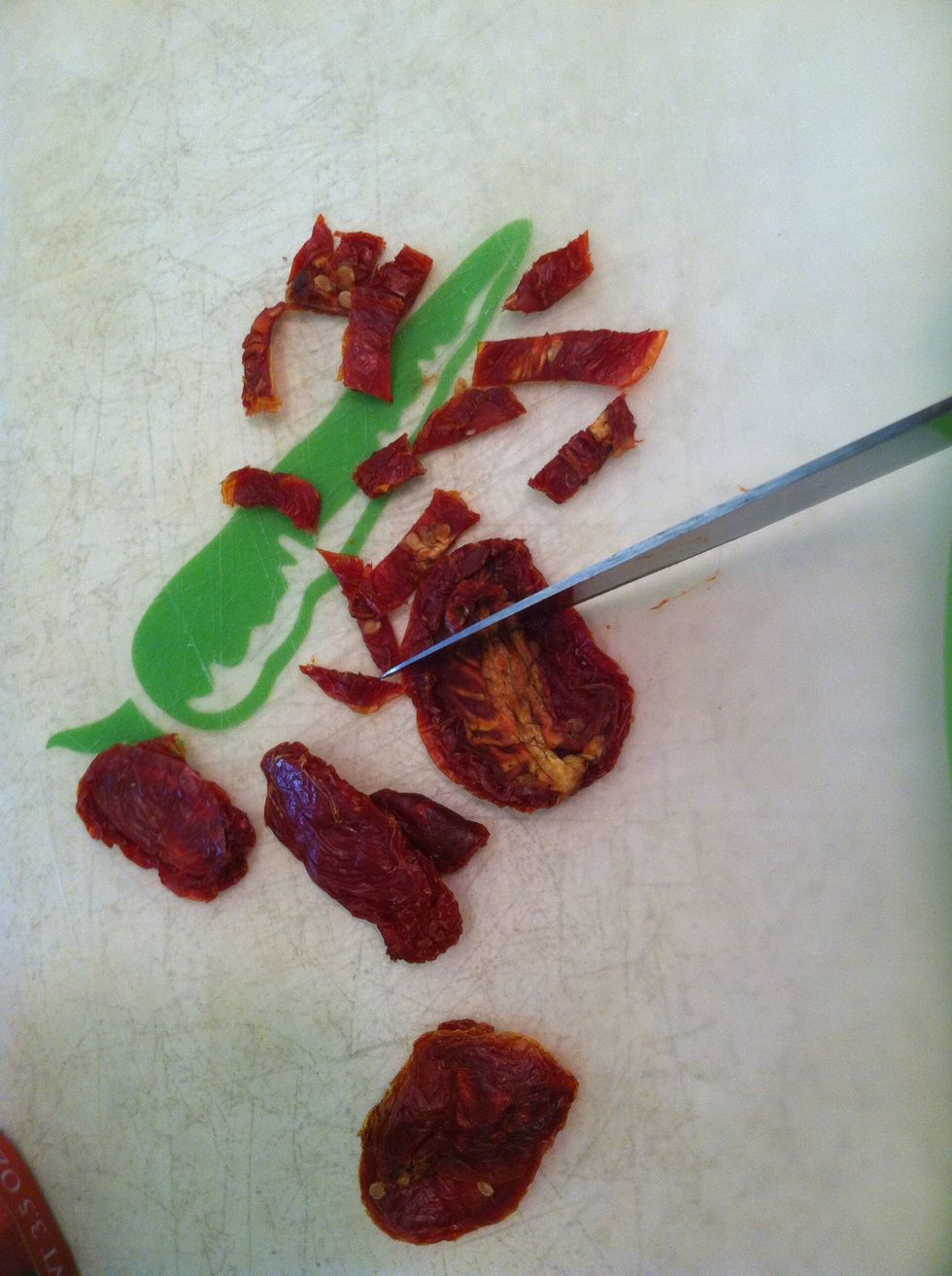 Cut up sundried tomatoes