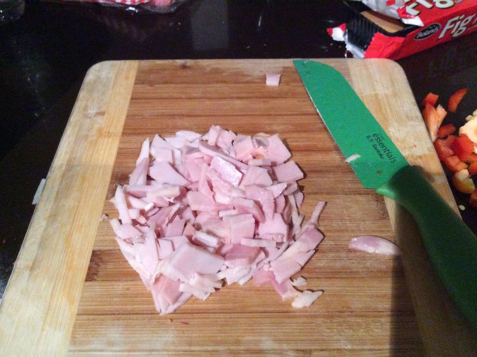 Cut up the bacon.