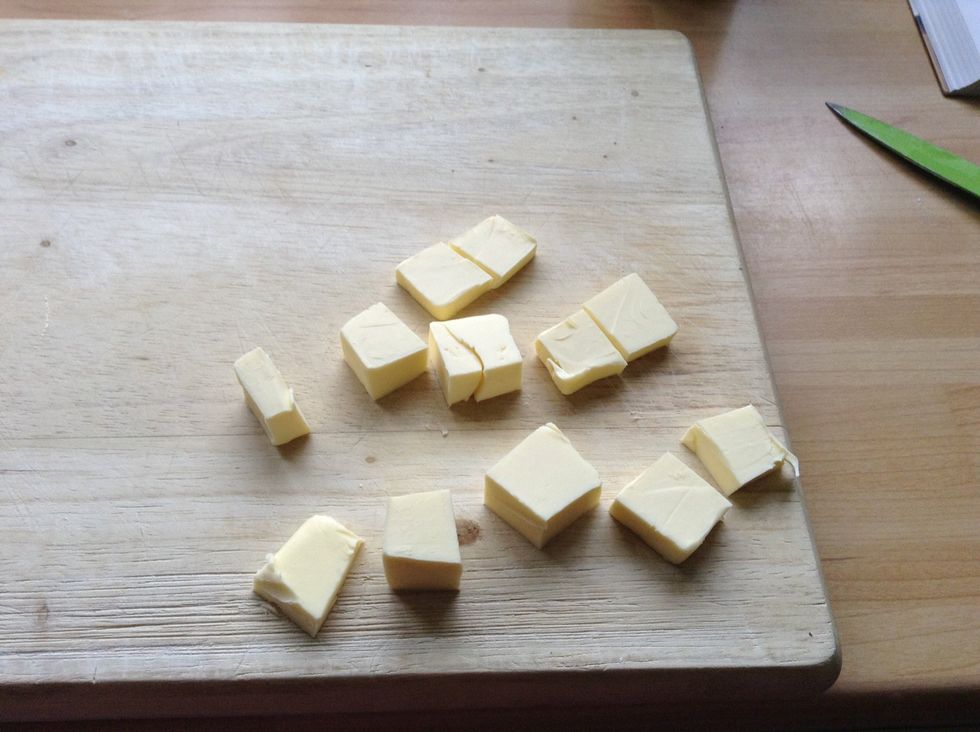 Cut up the chilled butter into small squares