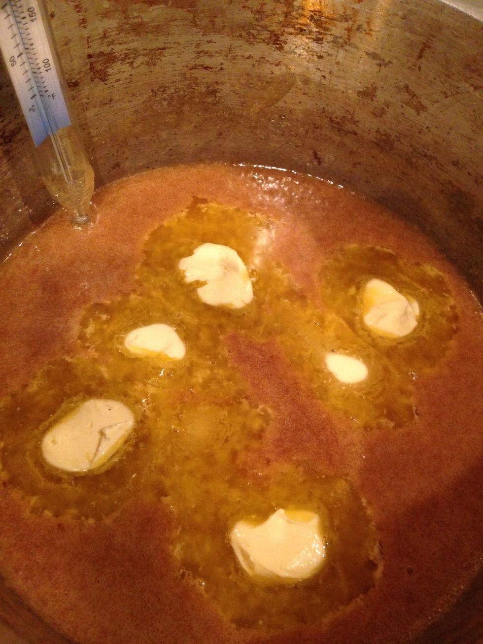 Cut up the margarine or salted butter and add it in.