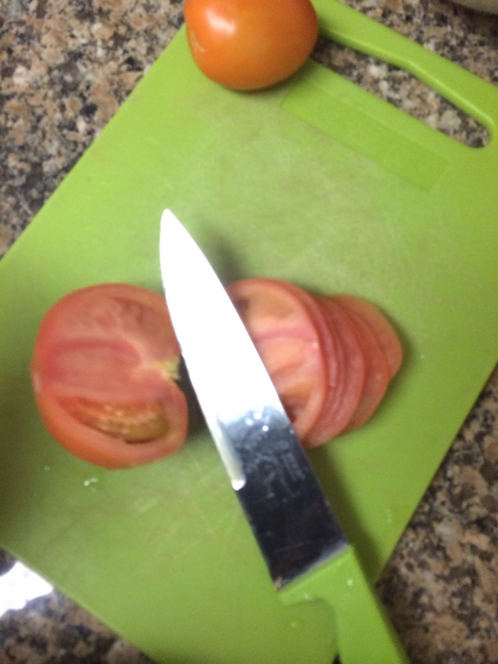Cut up the tomato, onion and jalape\u00f1o into slices