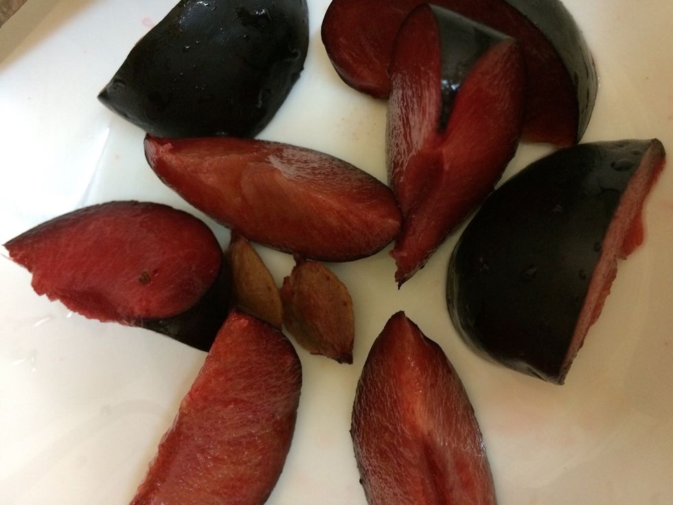 Cut up those plump plums into slices
