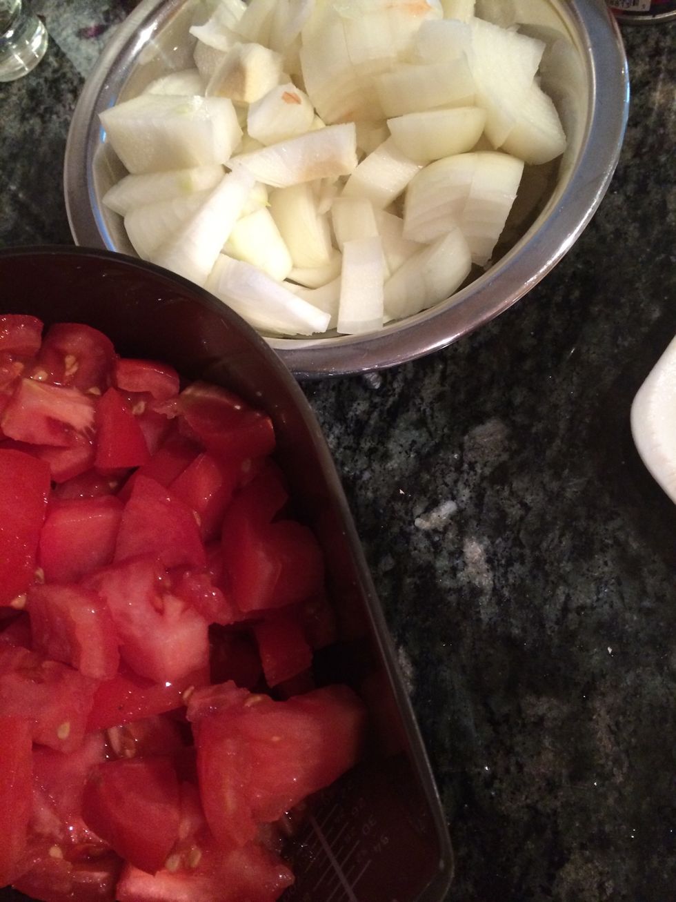 Cut up tomatoes