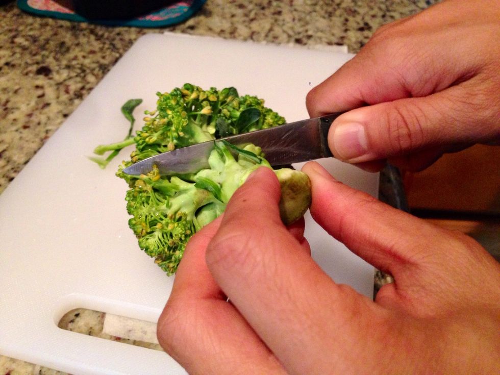 Cut up your broccoli.