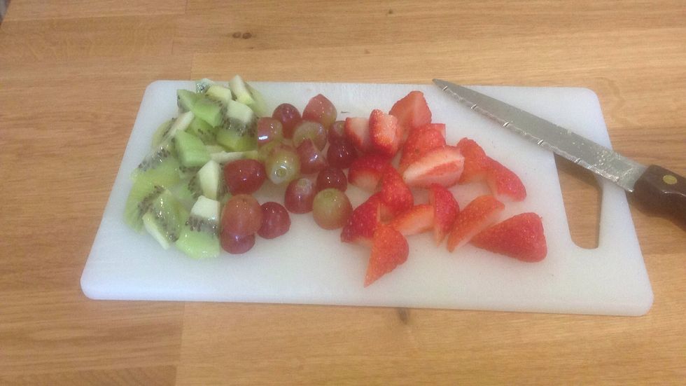 Cut up your fruit into small pieces