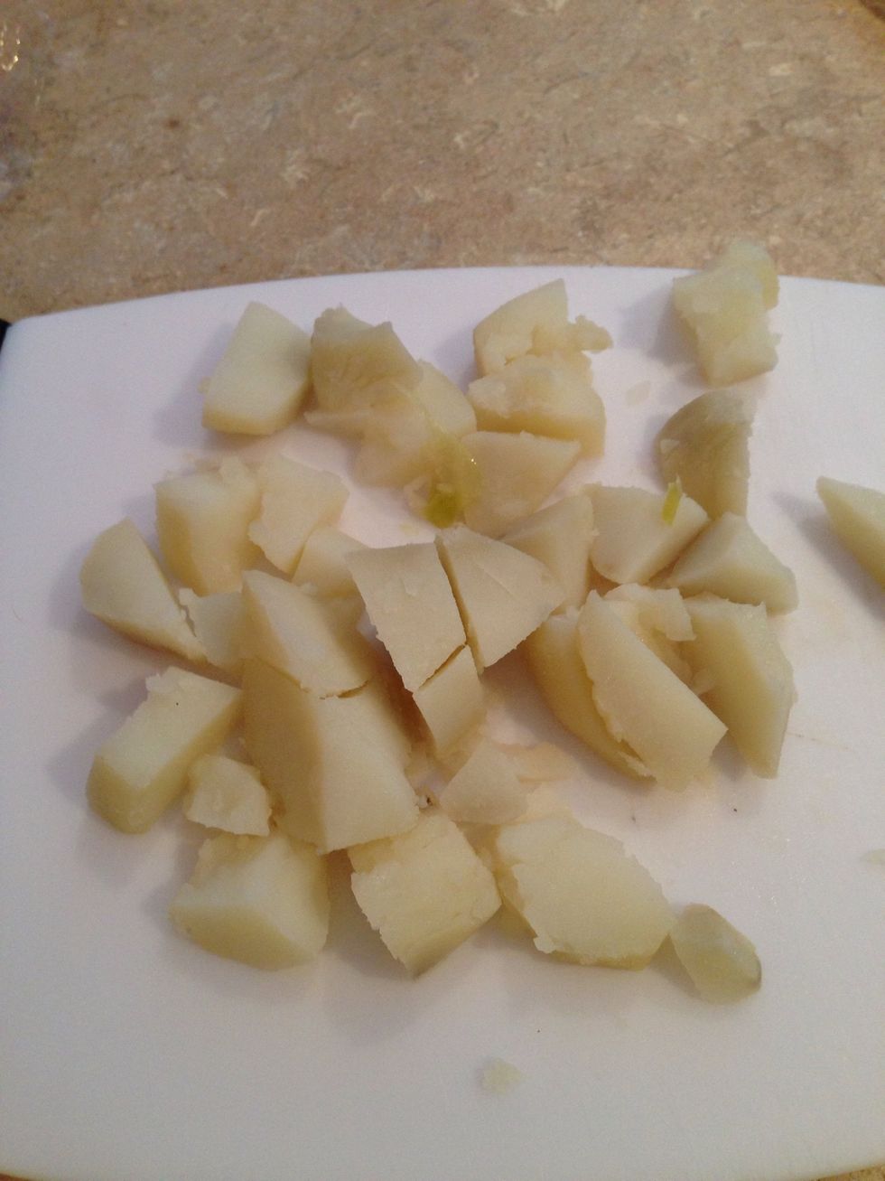 Cut up your left over potato
