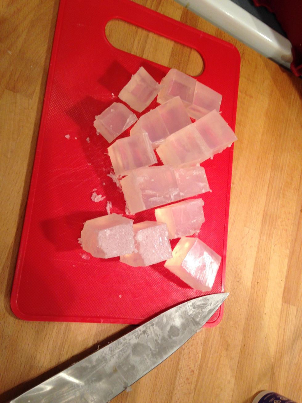 Cut up your soap into cubes. It'll help speed up the melting process.
