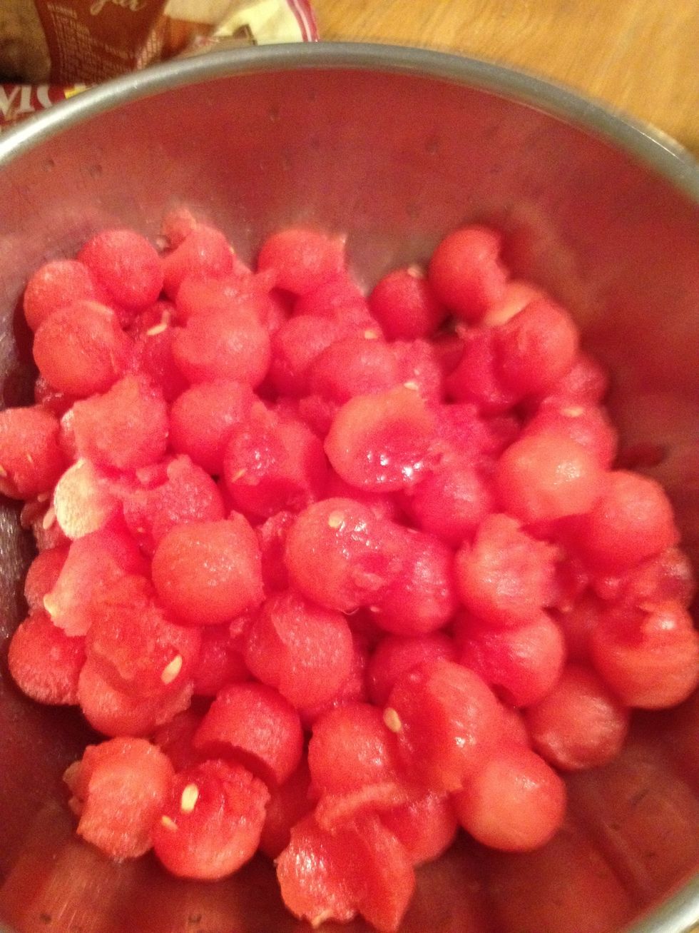 Cut up your watermelon. I made mine into balls for easier eating.