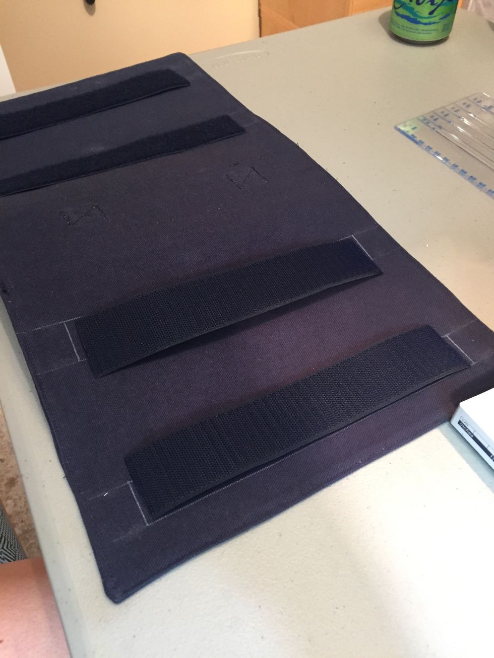 Cut Velcro to fit Velcro spaces.