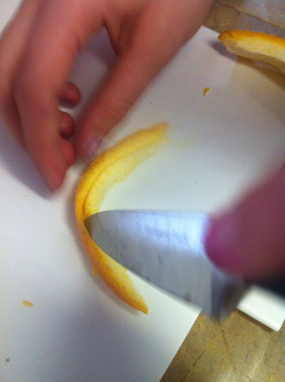 Cut white pith out.....