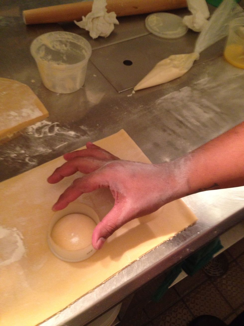 Cut with a ring cutter.