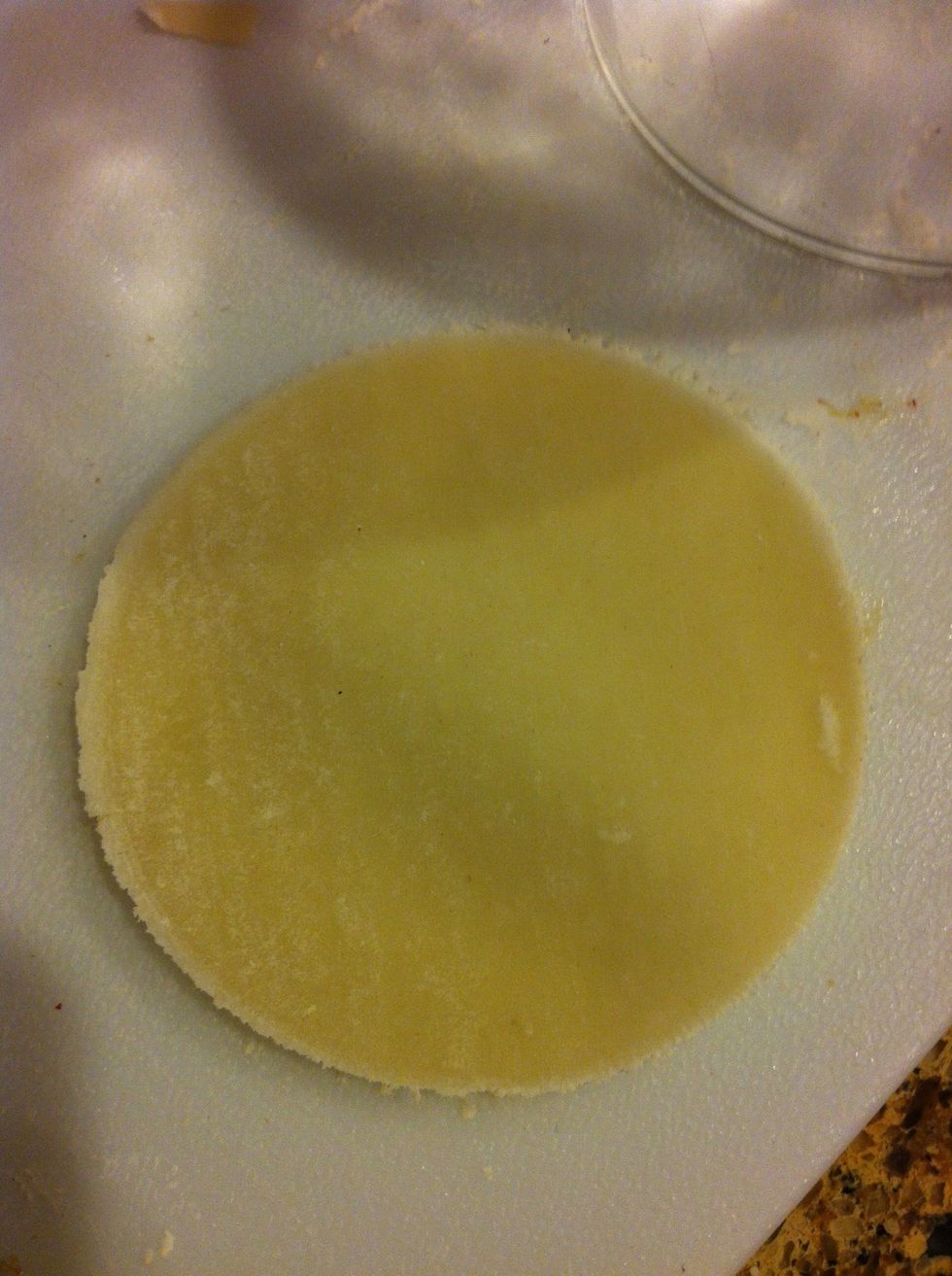 Cut with glass or cookie cutter. I used a glass.