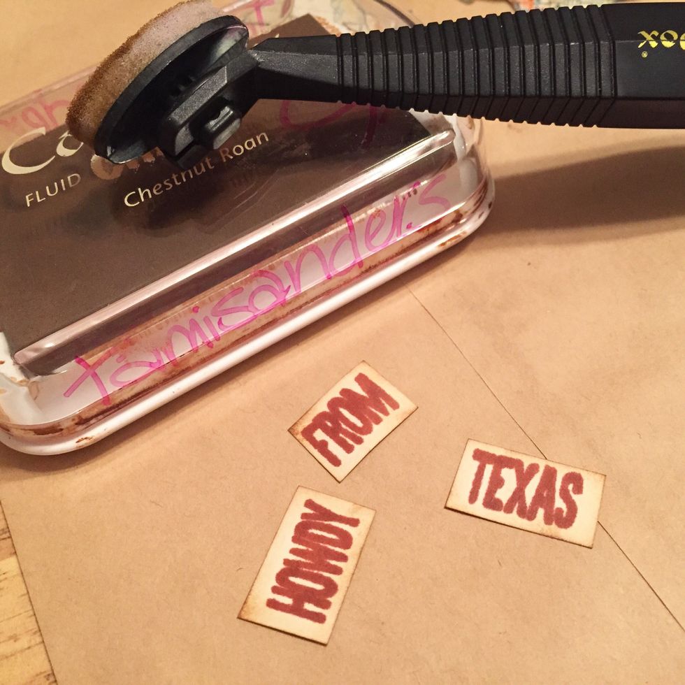 cut words apart and distress edges using Chestnut Roan Chalk Ink applied using Stylus & Tips