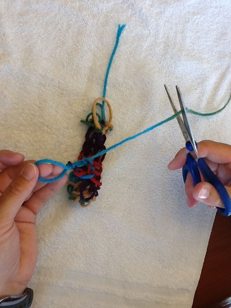 Cut yarn leaving about 3".