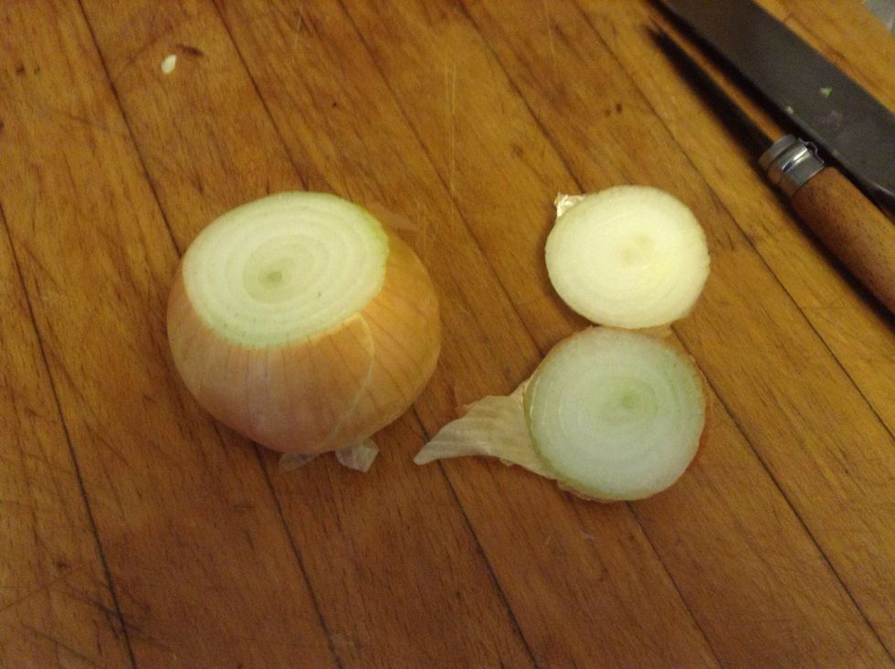 Cut yellow onions