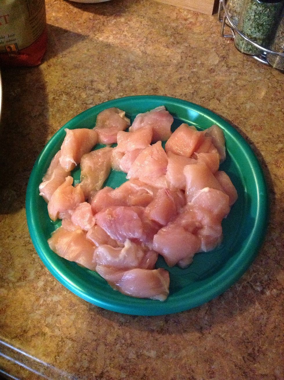 Cut you chicken into chunks