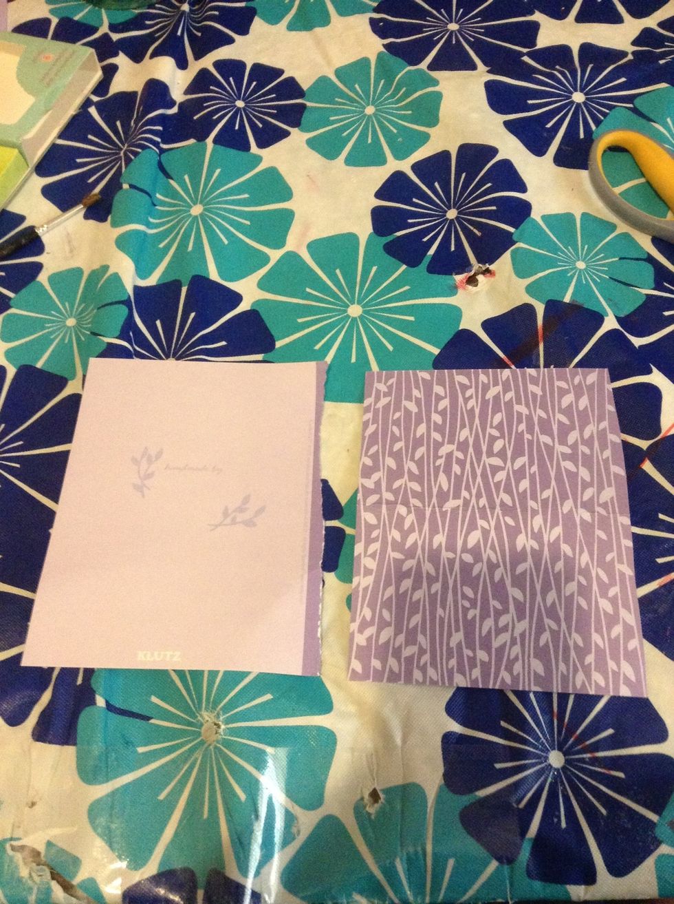 Cut you paper in half (I used a card)