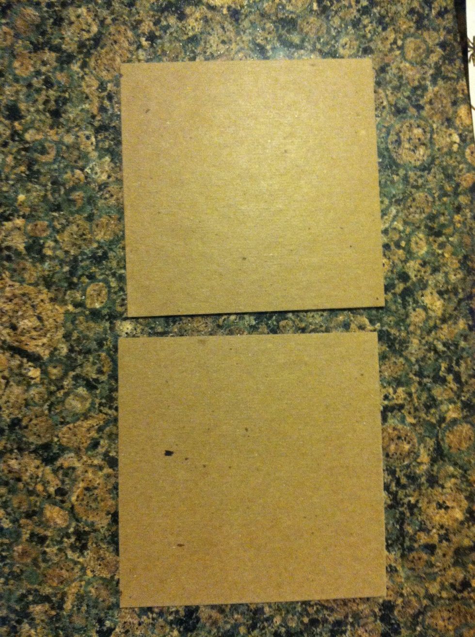 Cut your 2 pieces of cardboard or book board to size. (This is 4.5 inches)