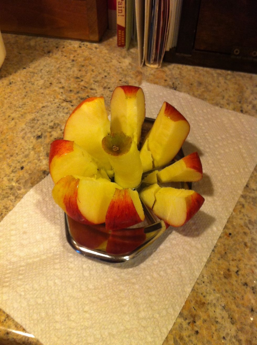 Cut your apple. I like this little apple gadget