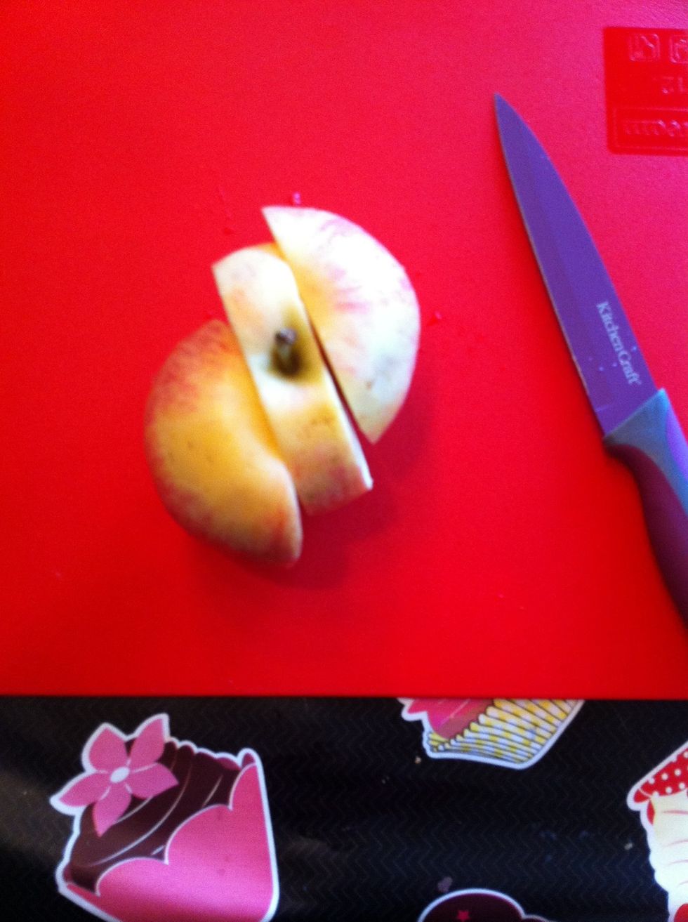 Cut your apple in thirds