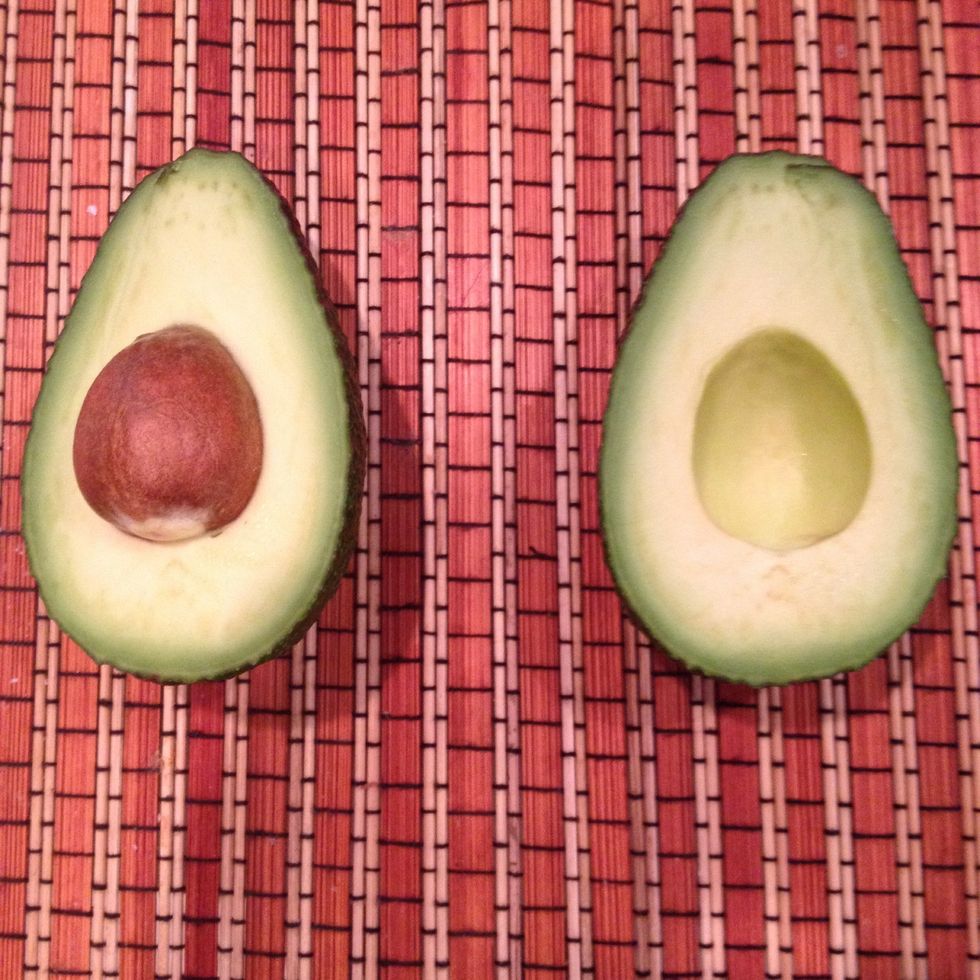 Cut your avocado in half..long ways