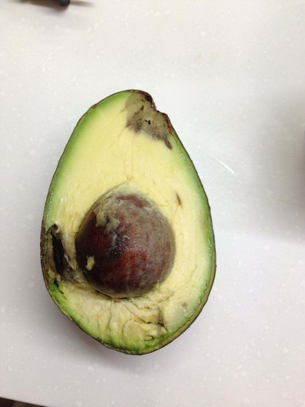 Cut your avocado in half, take the seed out