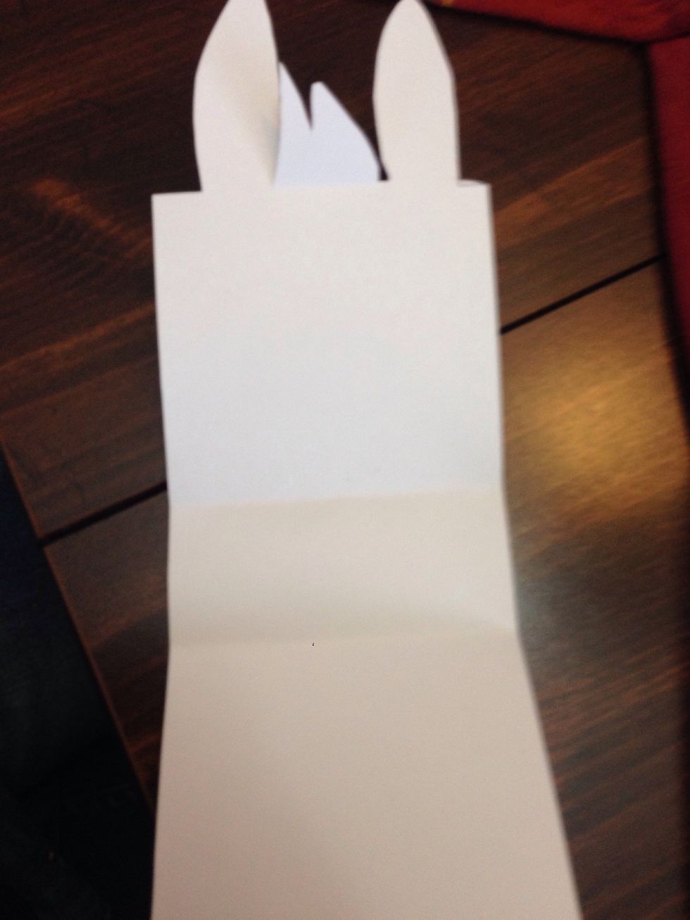 Cut your bunny out and fold it into the rectangles in step 3.