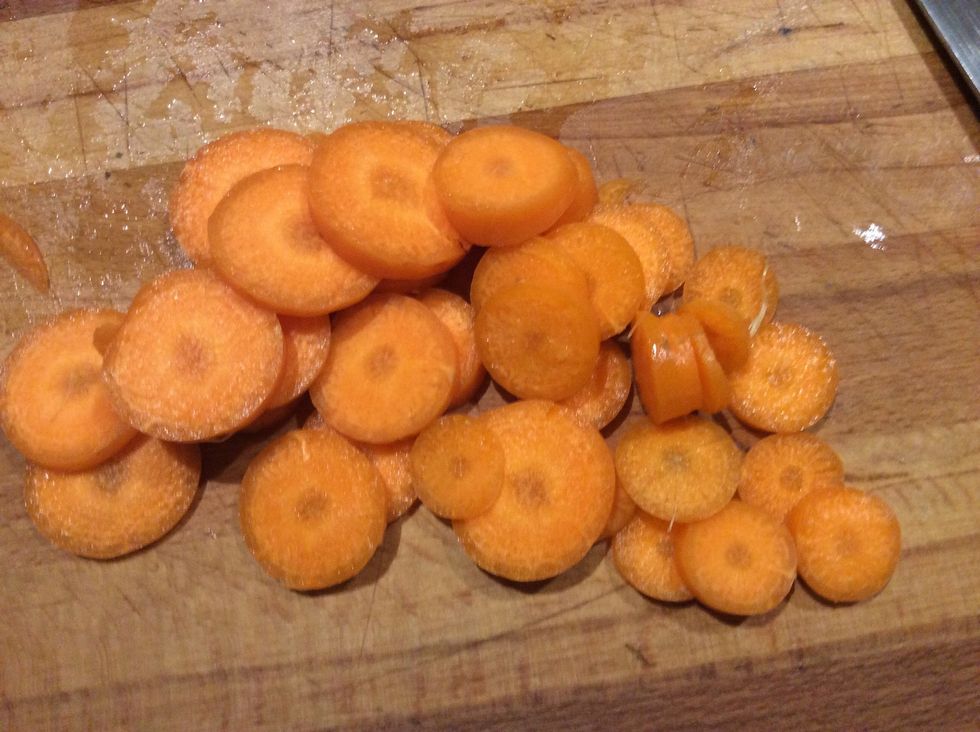 Cut your carrot in small pieces like shown in the photo.